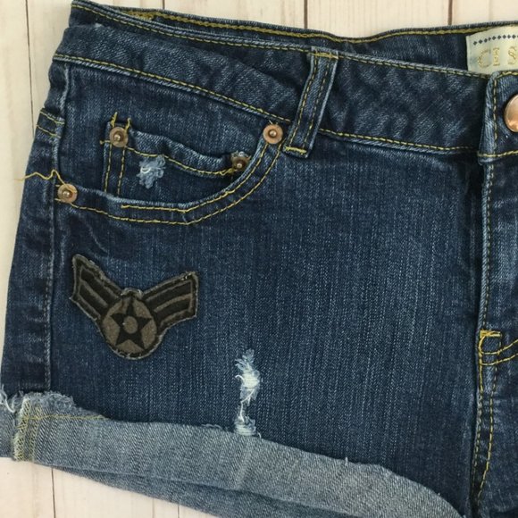 CI Sono Patriotic Distressed Shorts SZ 9/10 - Picture 8 of 8